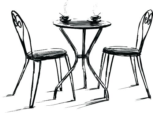 500x370 Cafe Table And Chairs Clipart