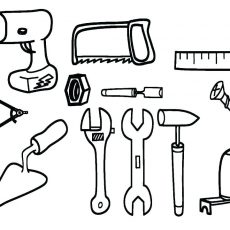 230x230 Well Suited Design Kitchen Tools Coloring Pages Drawing