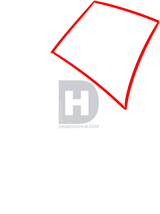 539x720 How To Draw A Kite, Step