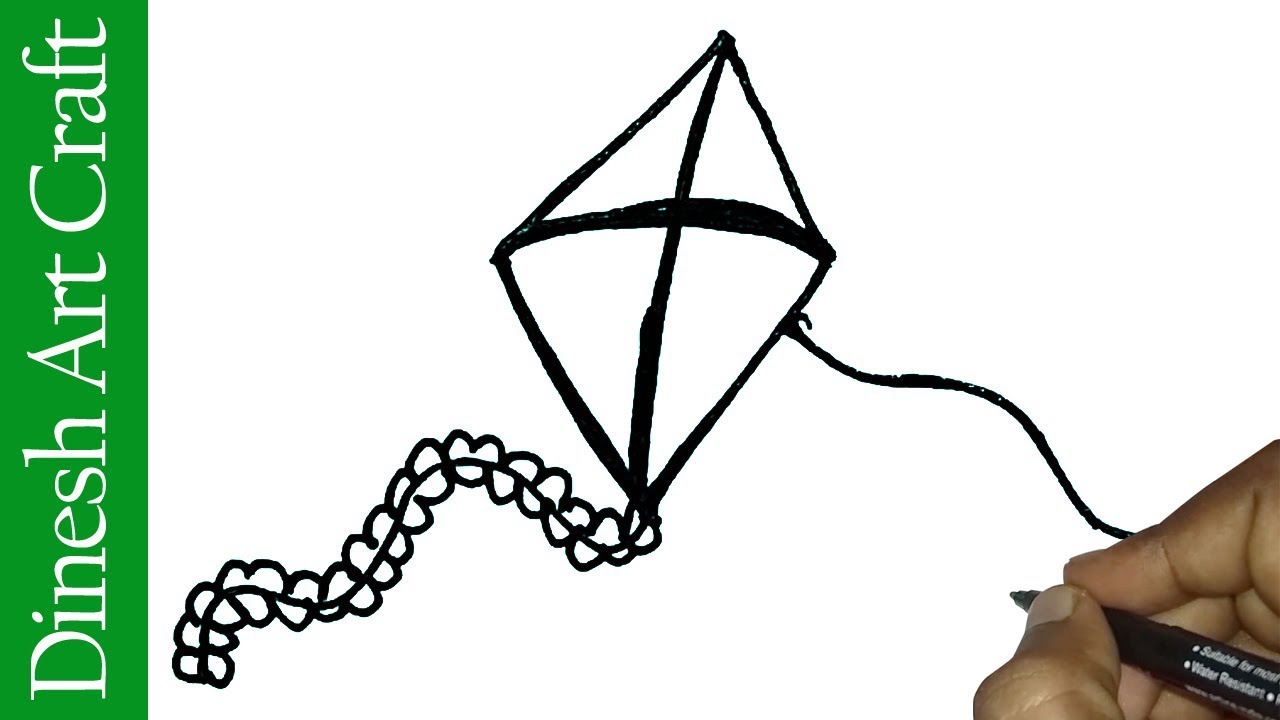 1280x720 How To Draw Kite Easy Easy Kite Drawing For Kids, Toddlers