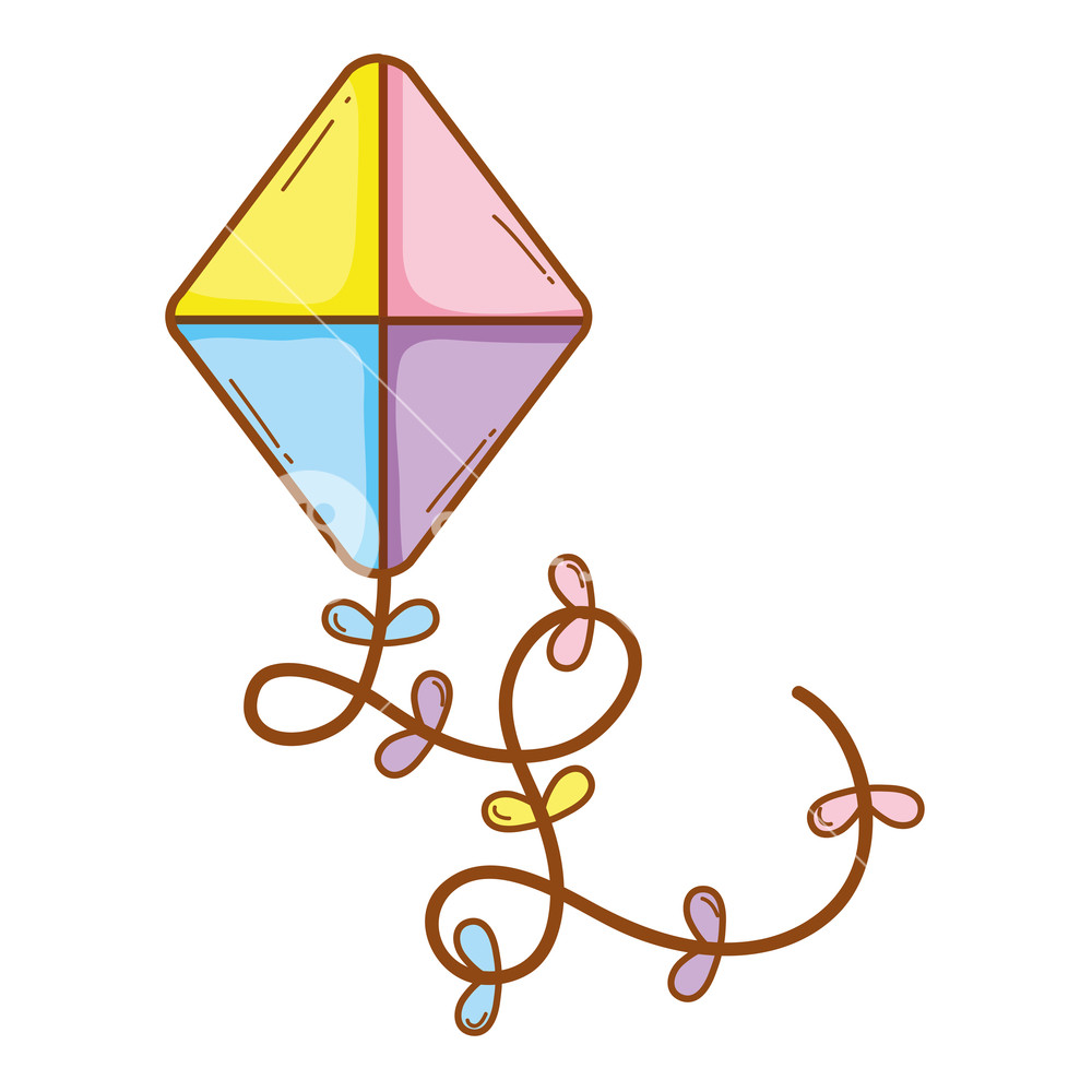 1000x1000 Kite Cute Drawing Vector Illustration Graphic Design Royalty Free