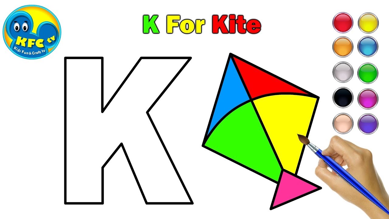 1280x720 Learn Alphabets For Kids How To Draw Alphabet K K For Kite