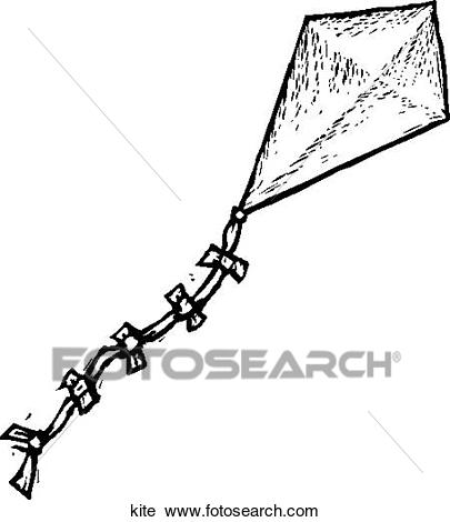 405x470 Kite Drawing Clipart
