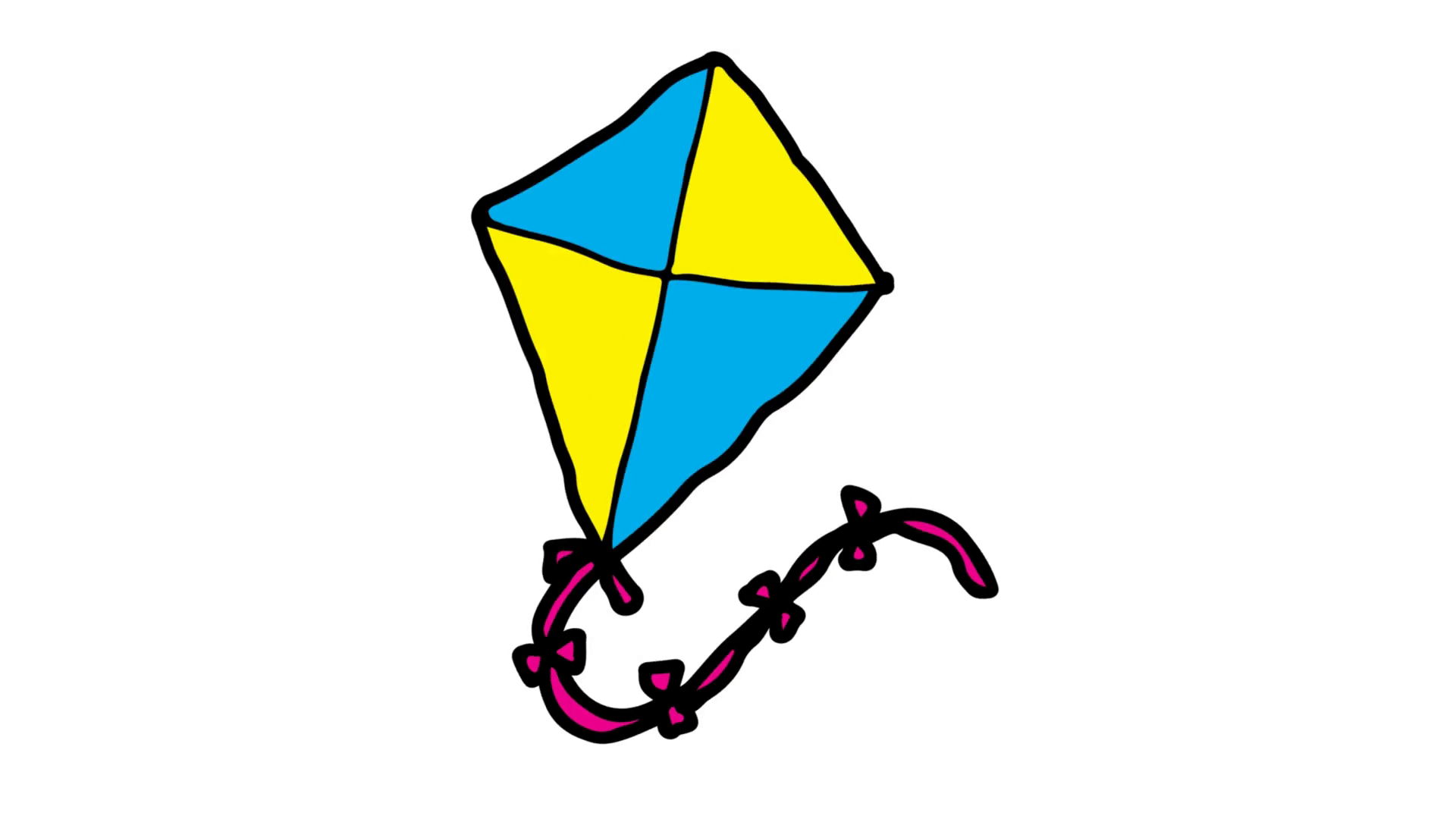 1920x1080 Kids Drawing White Screen With Theme Of Kite Motion Background