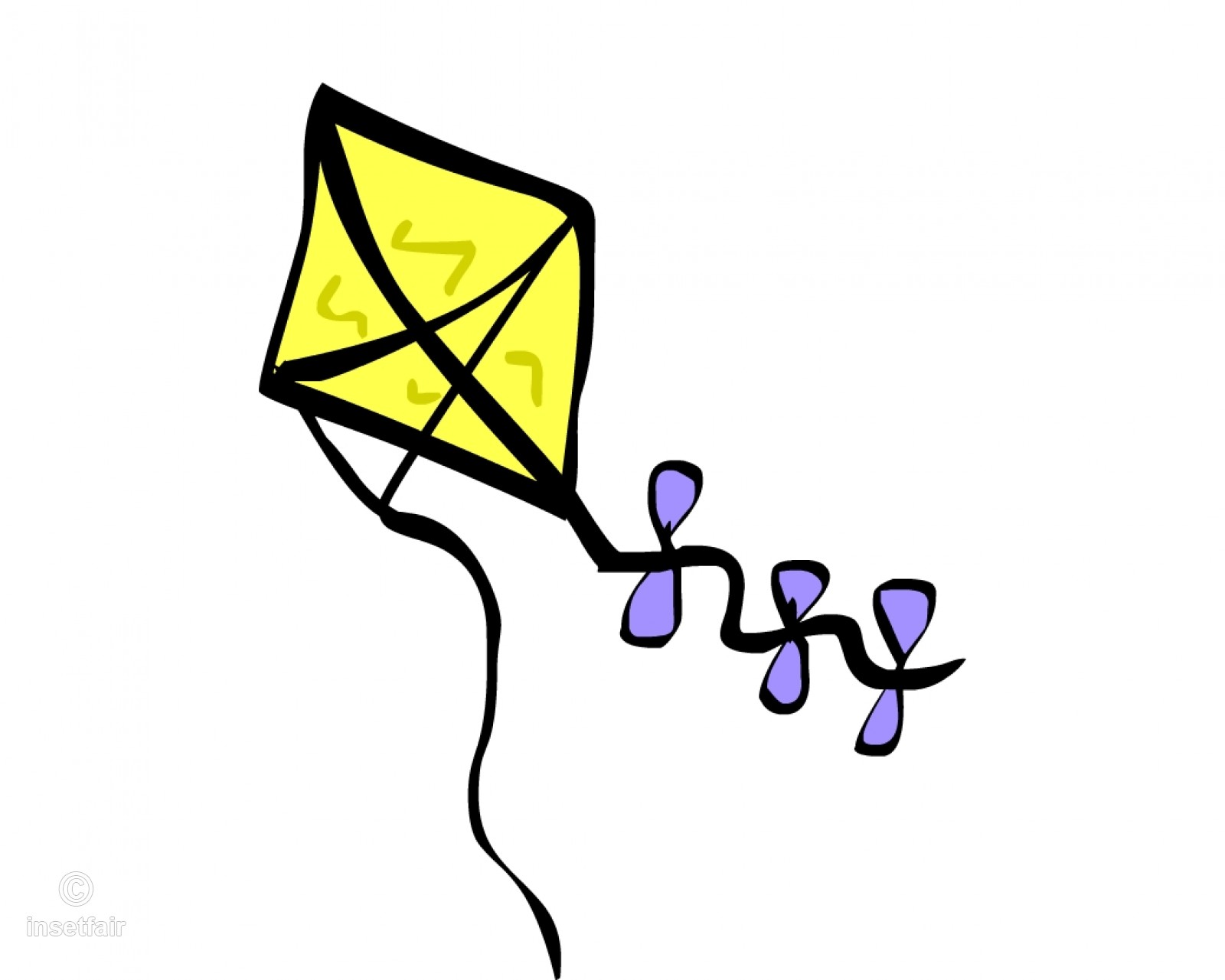 1600x1281 Flying Kite Simple Vector Clip Art