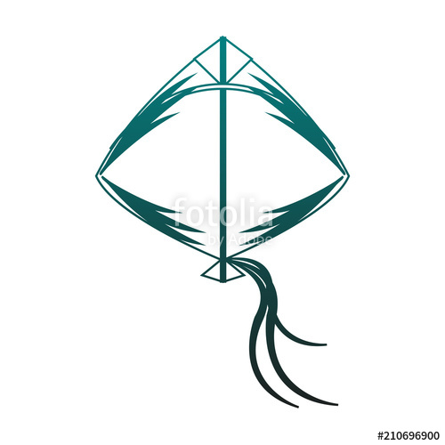 500x500 Kite Flying Isolated Vector Illustration Graphic Design Stock