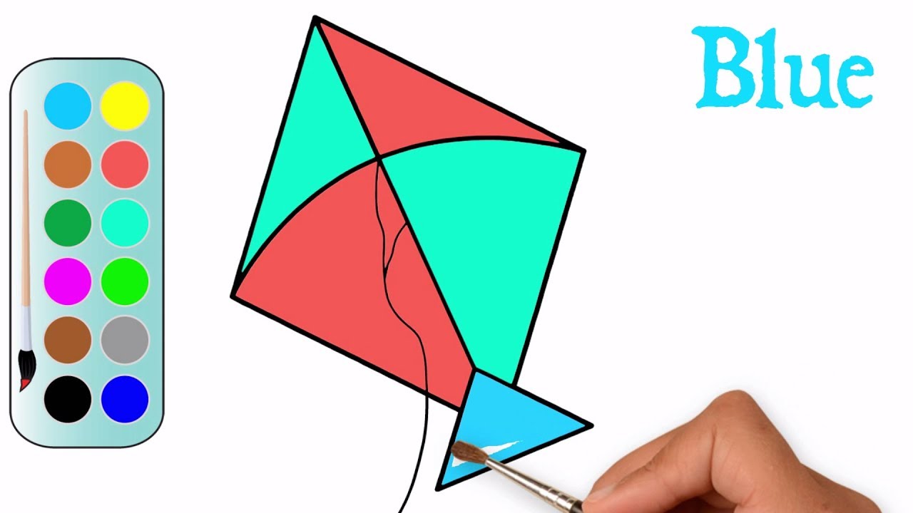 1280x720 Drawing And Coloring A Kite How To Draw A Kite Mhp Learning