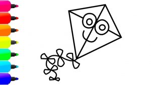 300x169 How To Draw A Kite Coloring