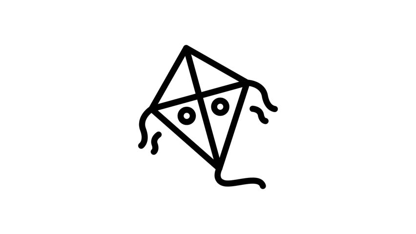 852x480 Kite, Festival, Flying Line Icon Stock Footage Video