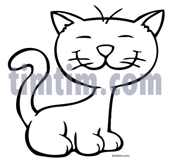572x541 Cartoon Kittens Black And White