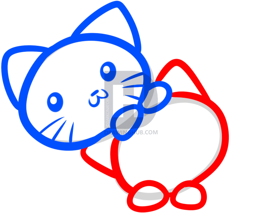 895x720 How To Draw Kittens For Kids, Step