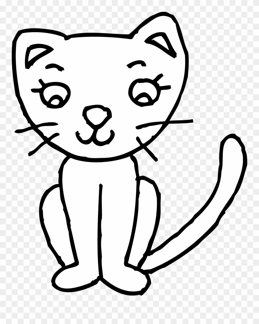 880x1098 Great Cat Clipart Black And White Kitty Cat Clip Art Png