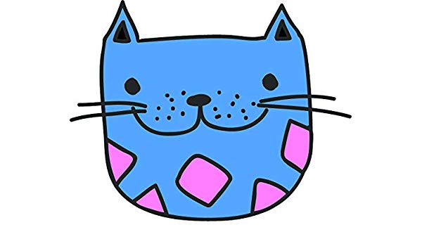 600x350 Cute Simple Siily Kitty Cat Cartoon Drawing Art Vinyl