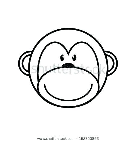 450x470 Monkey Outline Cute Monkey Outline Drawing Outlines Cats Face