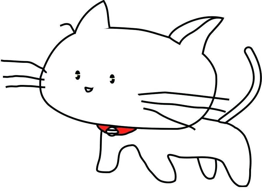 900x660 Kitty Cat Drawing Running