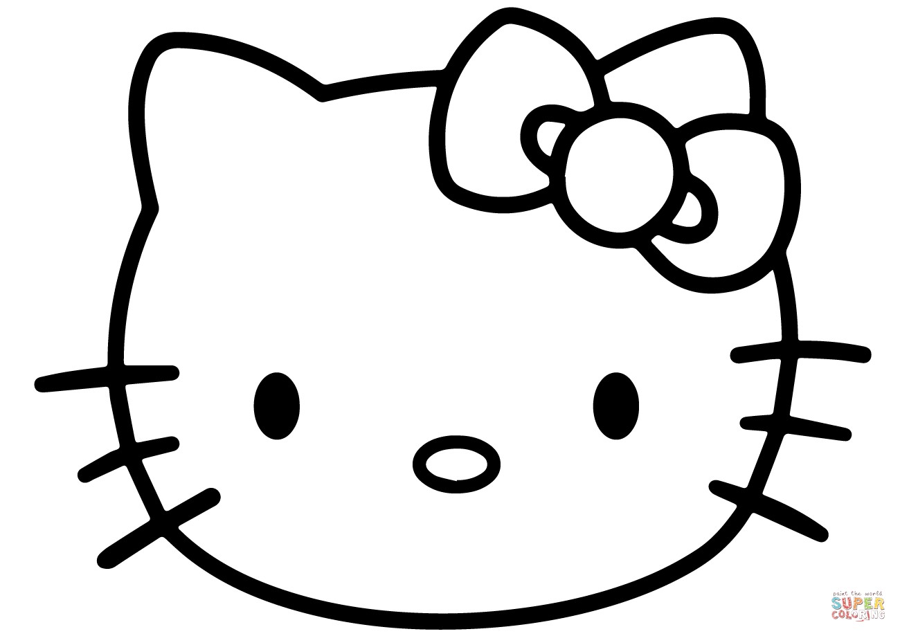 1300x919 Color Pages Of Hello Kitty Face Coloring