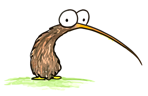 300x195 A Cartoon Drawing Of A Kiwi Bird, For Free Use In A Book Report