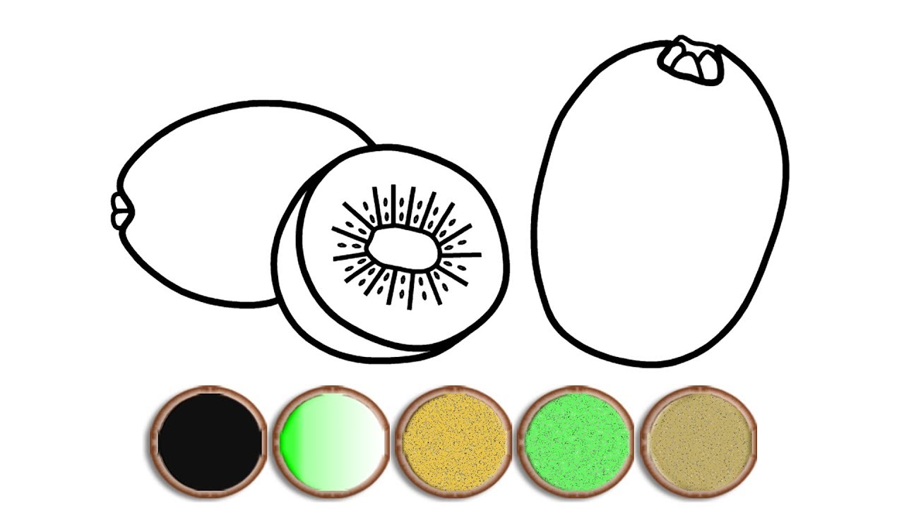 1280x720 Glitter Kiwi Fruit Drawing And Coloring For Kids, Toddlers Mirza