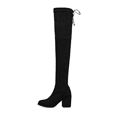 385x385 New Womens Thigh High Boots Ladies Over The Knee Stretch Lace