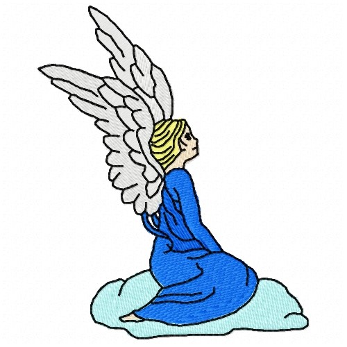 500x500 Kneeling Angel Embroidery Designs, Machine Embroidery Designs