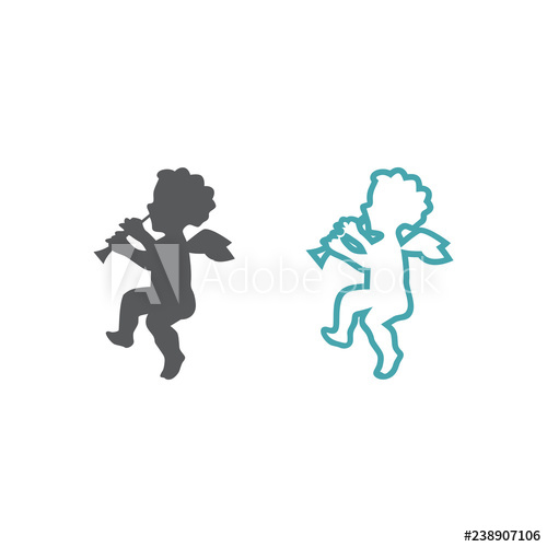 500x500 The Vector Picture Of An Angel With A Pipe Set Of Vector Icons