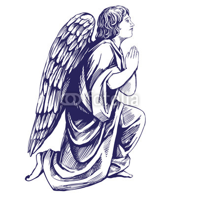 400x400 Angel Prays On His Knees Religious Symbol Of Christianity Hand