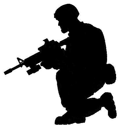 425x455 Silhouette Soldier Kneeling