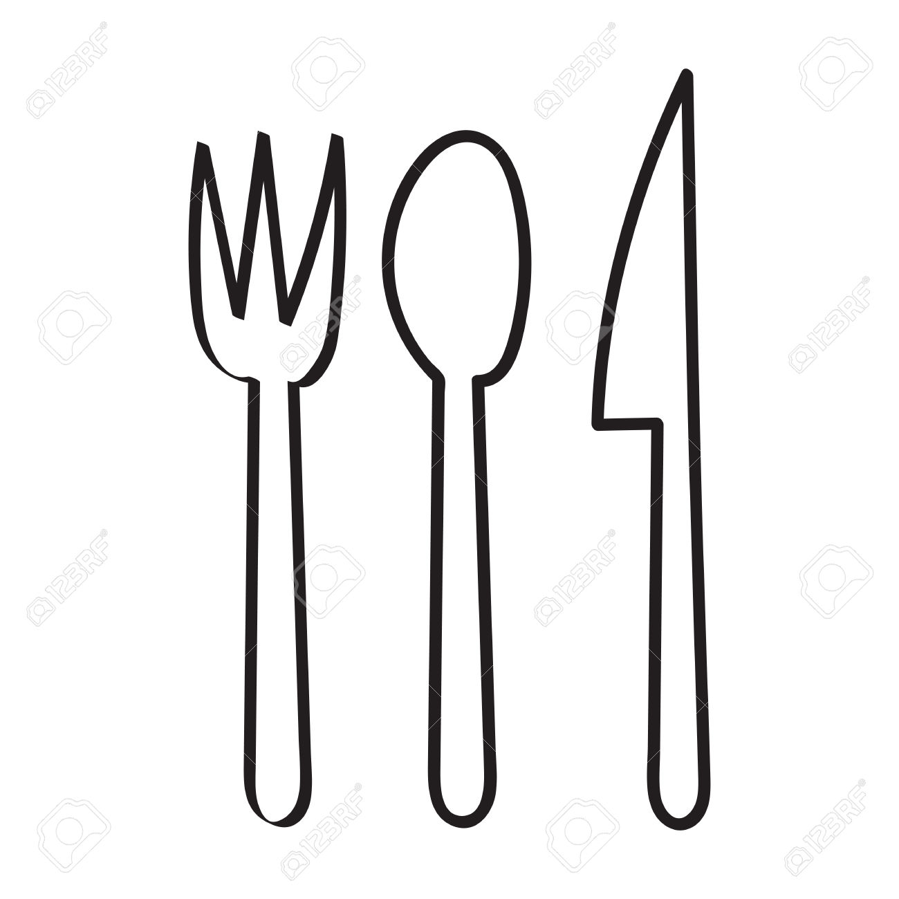 1300x1300 Fork Outline Group With Items
