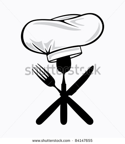 407x470 Vintage Fork Knife Spoon Clipart
