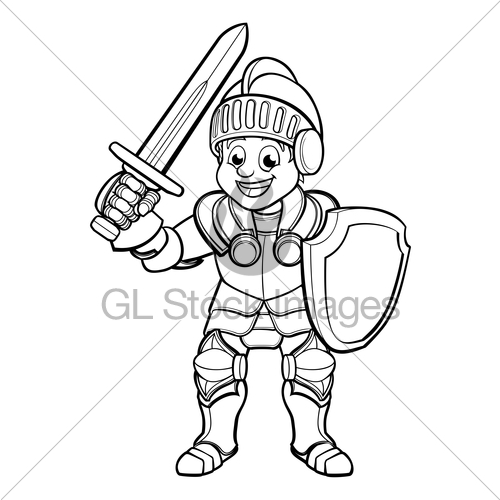 500x500 Knight Cartoon Character Gl Stock Images