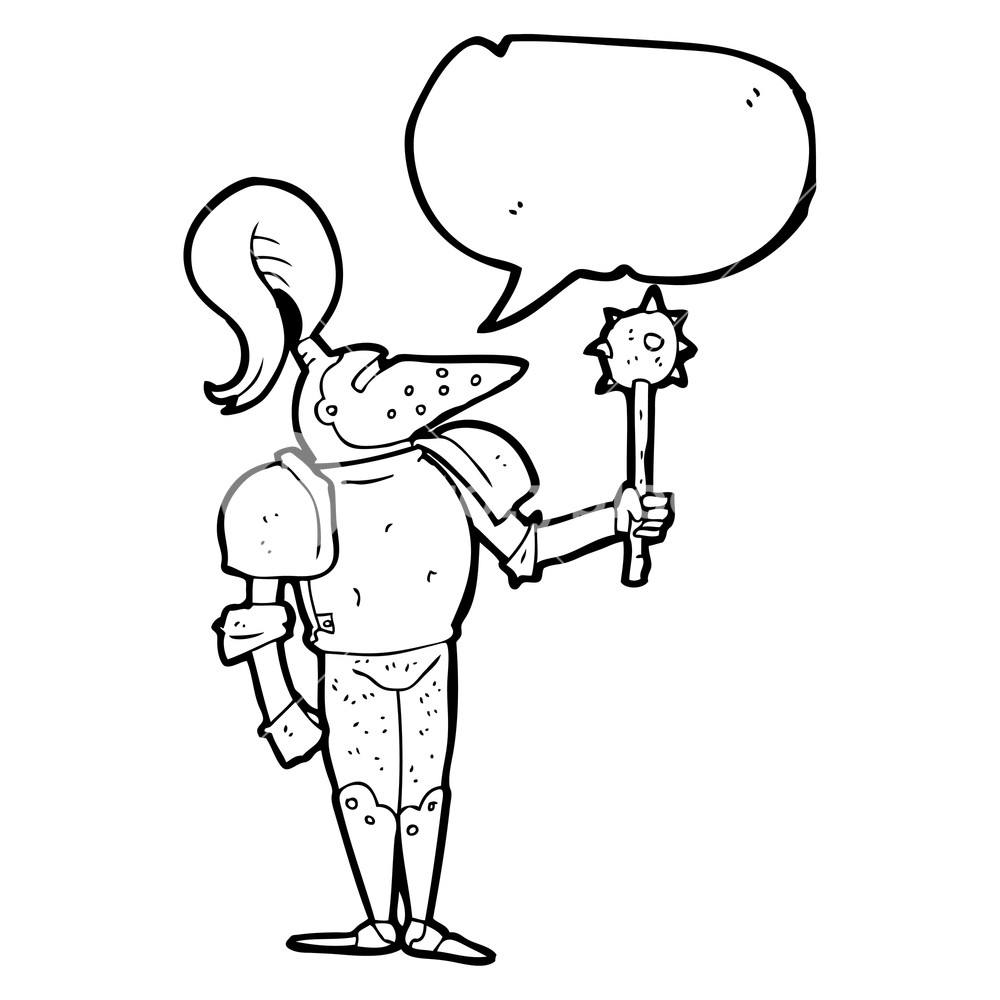 1000x1000 Freehand Drawn Speech Bubble Cartoon Medieval Knight Royalty Free