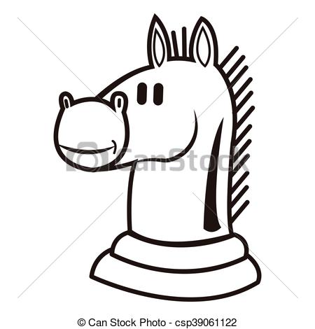 450x470 Flat Design Knight Chess Piece Icon Vector Illustration