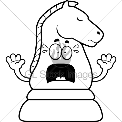 500x500 Scared Cartoon Chess Knight Gl Stock Images