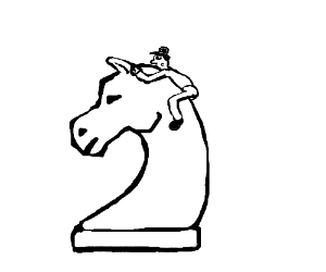 300x250 Tiny Man Rides Atop A Knight Chess Piece