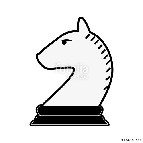 500x500 Knight Chess Piece Icon Image Vector Illustration Design Black
