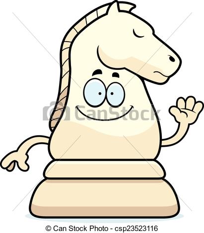 411x470 Cartoon Chess Knight Waving A Cartoon Illustration Of A Knight