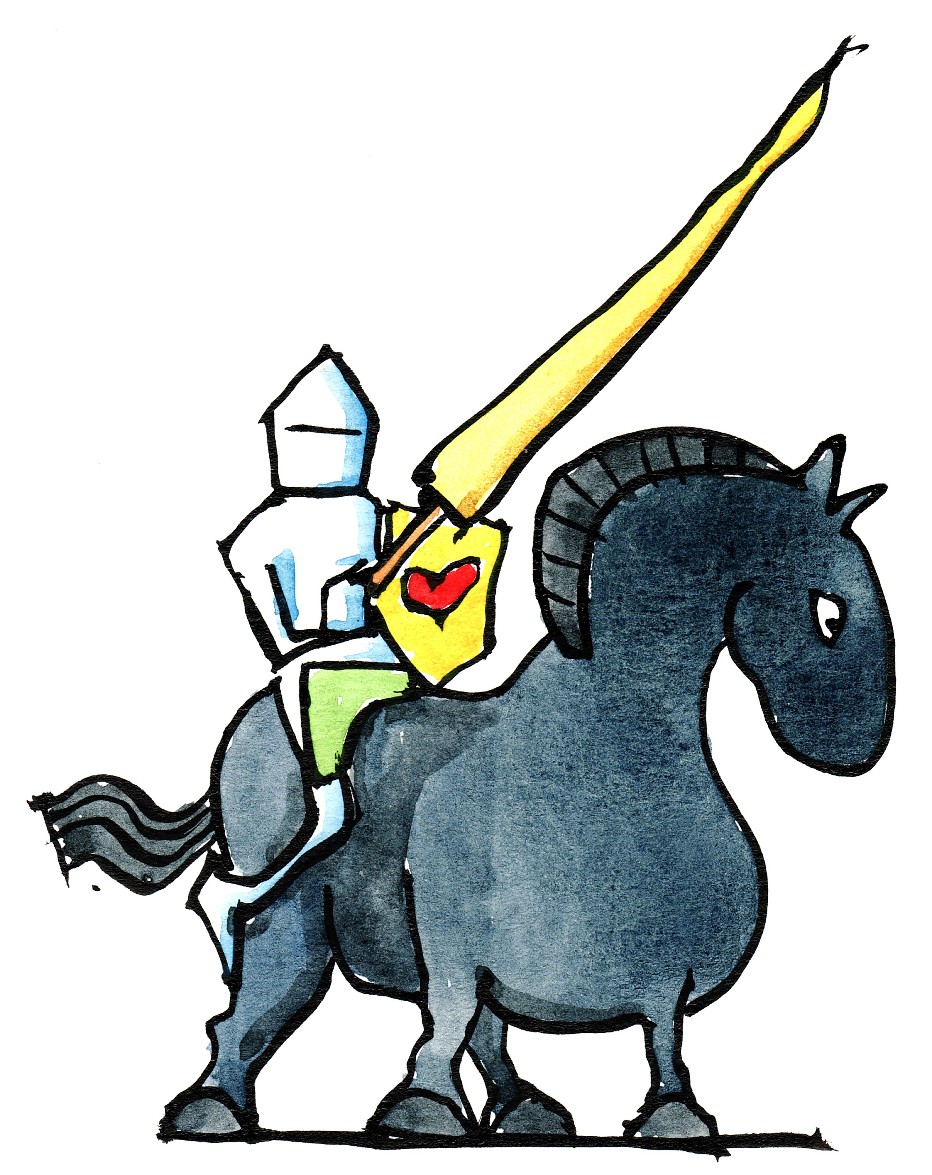 3000x3784 Knight Of Love On Horse Heart Illustration