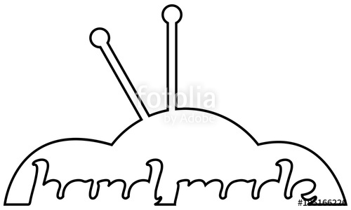 500x300 Continuous Line Drawing Text Hand Made, Knitting Yarn