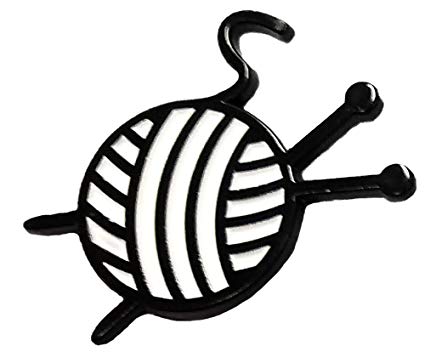 425x363 Knitting Needles And Yarn Enamel Pin Everything Else