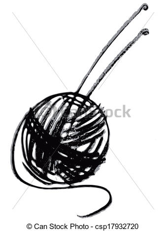 337x470 Hand Drawn, Cartoon, Sketch Illustration Of Ball Of Yarn