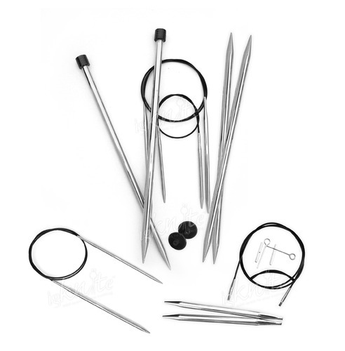 492x500 Metal Nickel Plated Knitting Needles