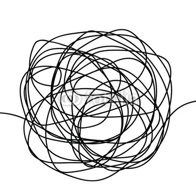 400x400 Hand Drawn Tangle Scrawl Sketch Or Black Line Spherical Abstract