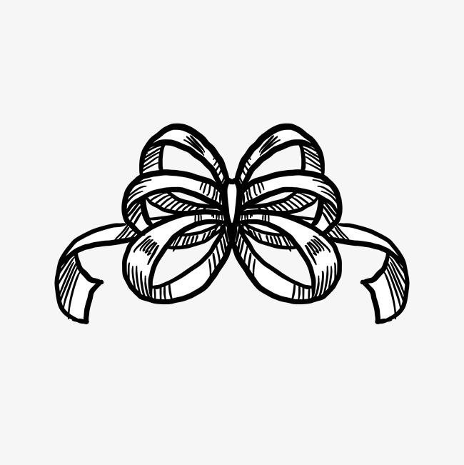 650x651 Beautiful Flower Knot Black White Line Drawing Image