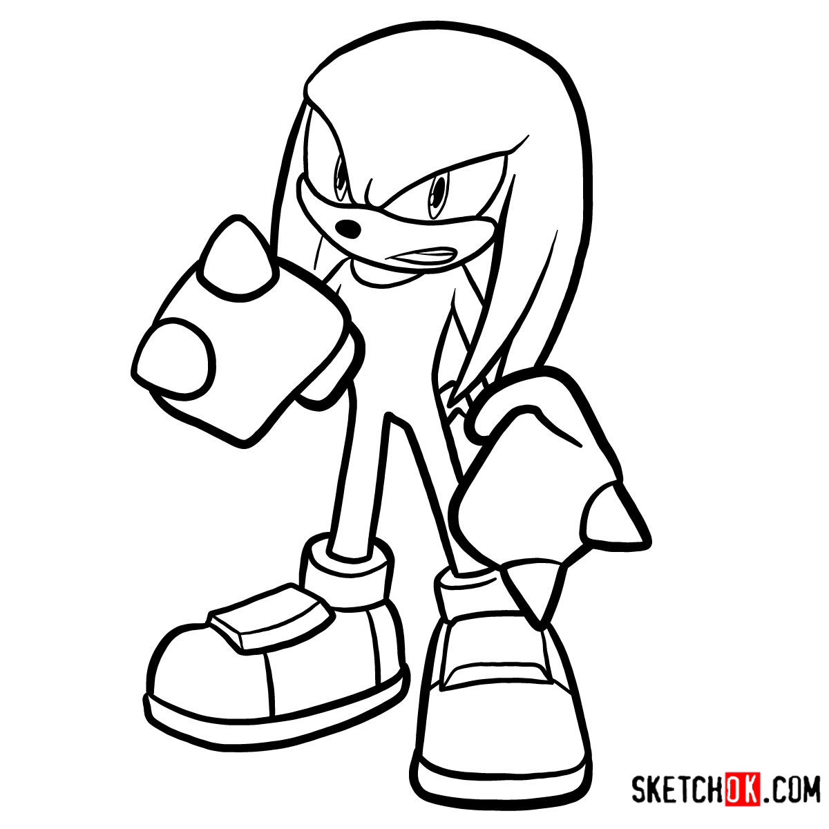 1200x1200 how to draw knuckles the echidna sonic the hedgehog