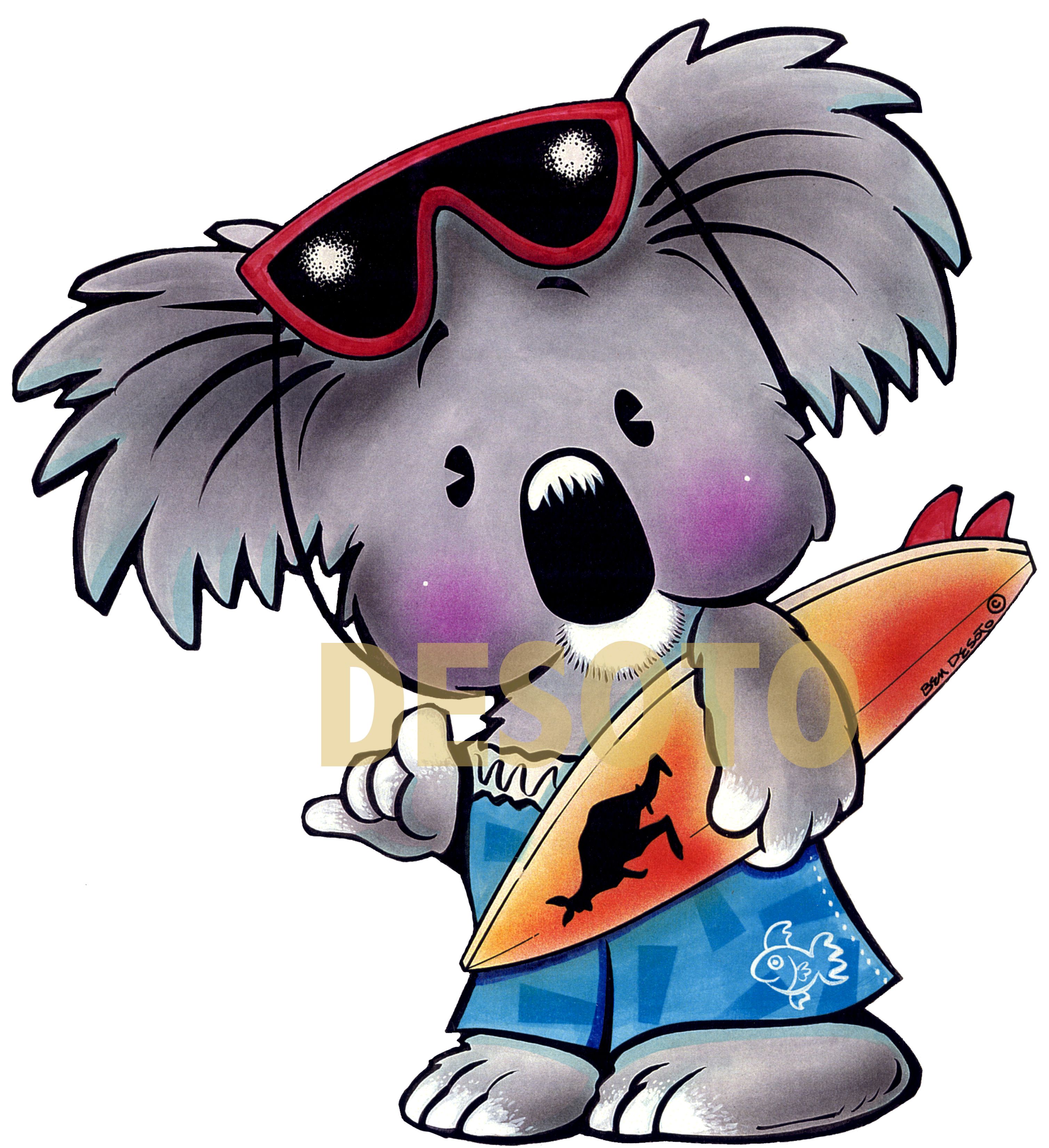 3016x3300 Hang Loose Euki The Surf Koala De Soto Designs Children's Book