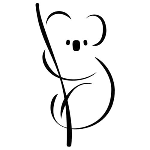 500x500 Baby Quoala Bear Clipart Outline Collection