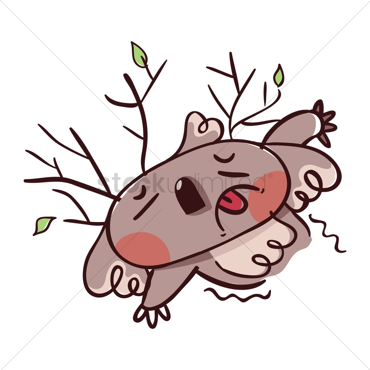 1300x1300 Cartoon Koala Bear Exhausted Vector Image