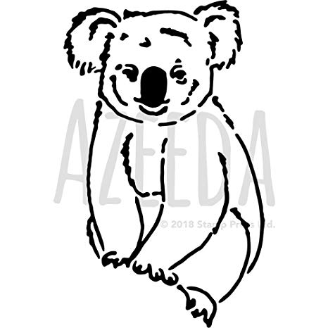 466x466 'koala Bear' Wall Stencil Template