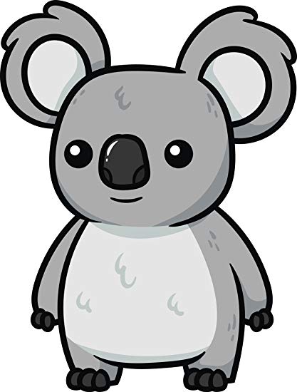 417x550 Adorable Wild Grey Australian Koala Bear Clipart