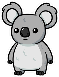 192x250 Adorable Cartoon Koala Sticker